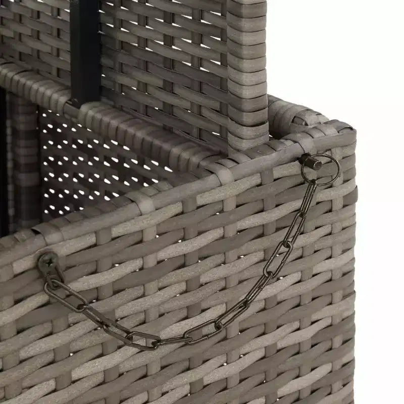 vidaXL Tavolo da giardino grigio in rattan PE regolabile in altezza
