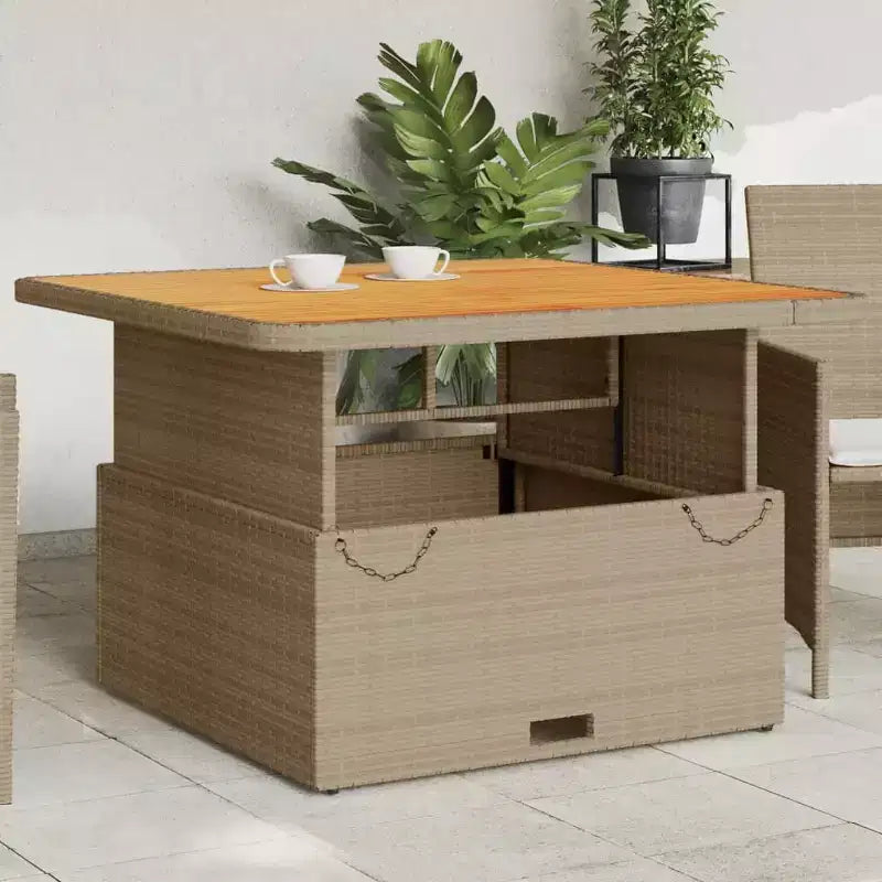 vidaXL Tavolo da giardino grigio in rattan PE regolabile in altezza