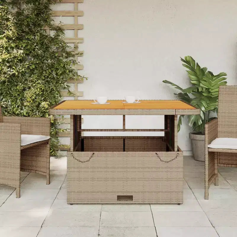 vidaXL Tavolo da giardino grigio in rattan PE regolabile in altezza