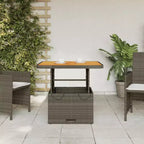 vidaXL Tavolo da giardino grigio in rattan PE regolabile in altezza