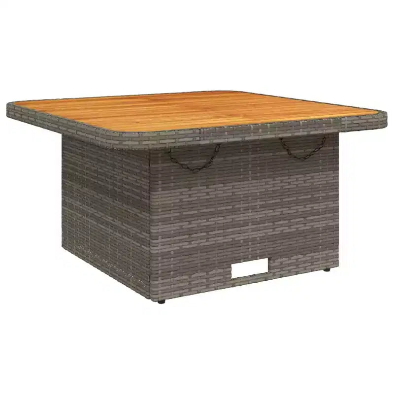 vidaXL Tavolo da giardino grigio in rattan PE regolabile in altezza