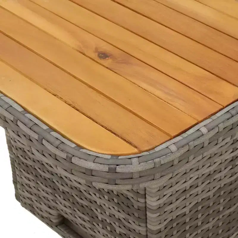 vidaXL Tavolo da giardino grigio in rattan PE regolabile in altezza