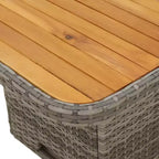 vidaXL Tavolo da giardino grigio in rattan PE regolabile in altezza