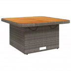 vidaXL Garden Table Grey PE Rattan Medium Height-Adjustable