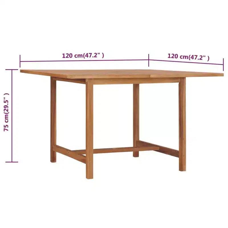 vidaXL Tavolo da Pranzo da Esterno Tavolo da Giardino con Foro per Ombrellone in Legno Massello di Teak