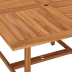 vidaXL Tavolo da Pranzo da Esterno Tavolo da Giardino con Foro per Ombrellone in Legno Massello di Teak
