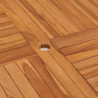 vidaXL Tavolo da Pranzo da Esterno Tavolo da Giardino con Foro per Ombrellone in Legno Massello di Teak