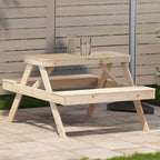vidaXL Tavolo da Picnic Rettangolare con Panchina, Panca, Terrazzo, Arredo da Esterni, Legno