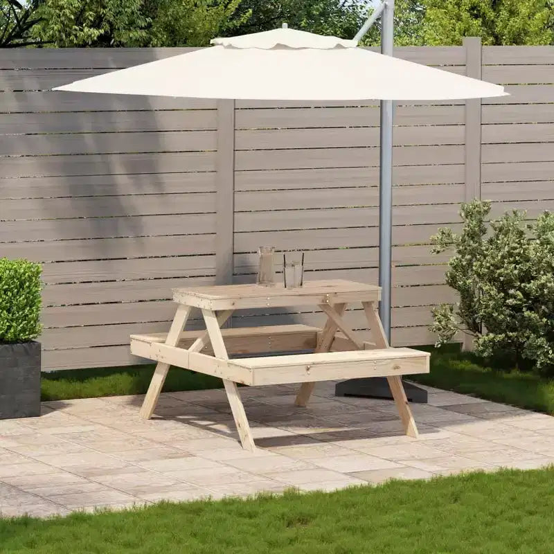 vidaXL Tavolo da Picnic Rettangolare con Panchina, Panca, Terrazzo, Arredo da Esterni, Legno