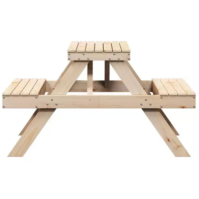 vidaXL Tavolo da Picnic Rettangolare con Panchina, Panca, Terrazzo, Arredo da Esterni, Legno
