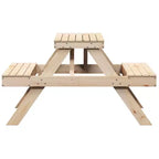 vidaXL Tavolo da Picnic Rettangolare con Panchina, Panca, Terrazzo, Arredo da Esterni, Legno
