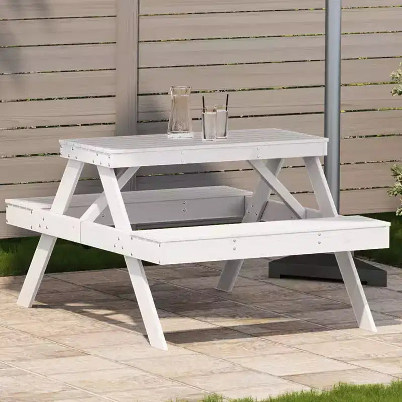 vidaXL Tavolo da Picnic Rettangolare con Panchina, Panca, Terrazzo, Arredo da Esterni, Legno