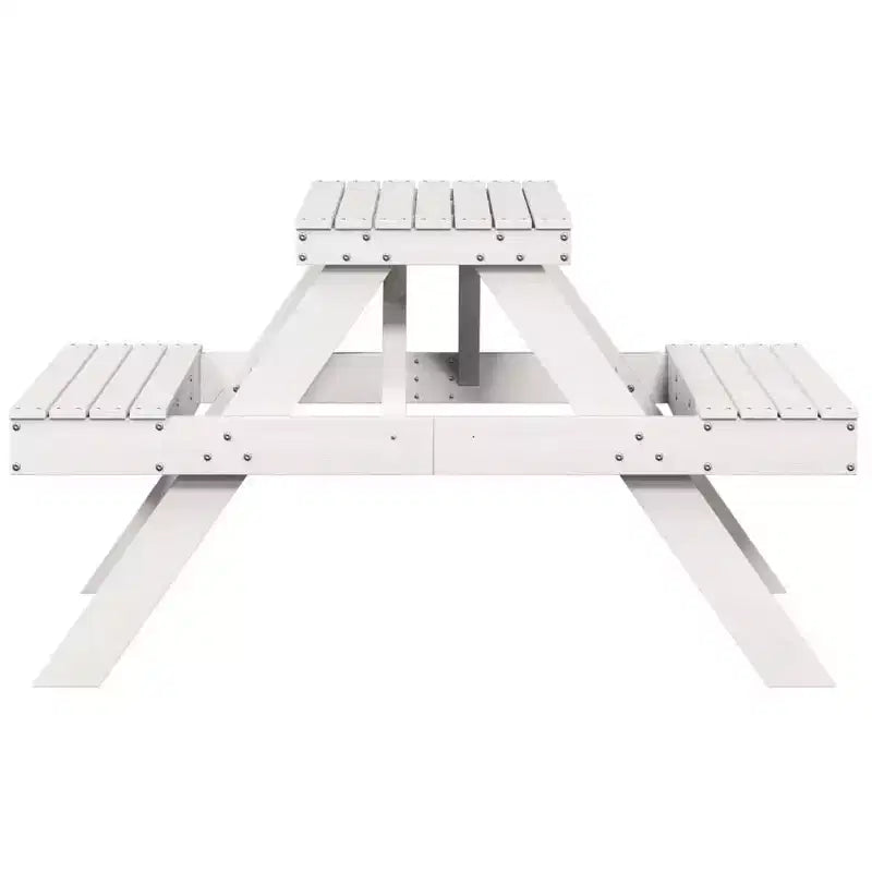 vidaXL Tavolo da Picnic Rettangolare con Panchina, Panca, Terrazzo, Arredo da Esterni, Legno