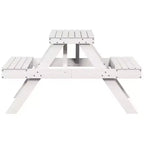 vidaXL Tavolo da Picnic Rettangolare con Panchina, Panca, Terrazzo, Arredo da Esterni, Legno