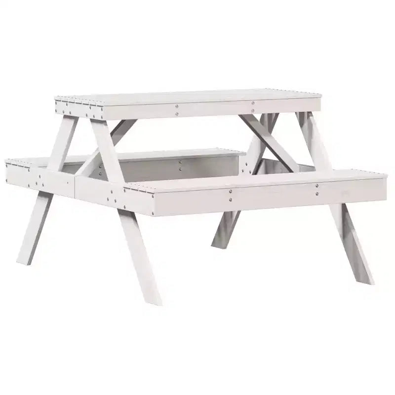 vidaXL Tavolo da Picnic Rettangolare con Panchina, Panca, Terrazzo, Arredo da Esterni, Legno