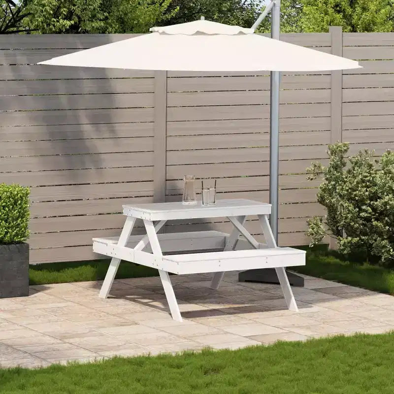 vidaXL Tavolo da Picnic Rettangolare con Panchina, Panca, Terrazzo, Arredo da Esterni, Legno
