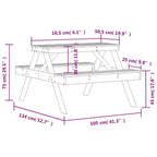 vidaXL Tavolo da Picnic Rettangolare con Panchina, Panca, Terrazzo, Arredo da Esterni, Legno