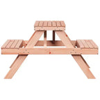 vidaXL Tavolo da Picnic Rettangolare con Panchina, Panca, Terrazzo, Arredo da Esterni, Legno