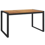 vidaXL Garden Table Natural wood and black