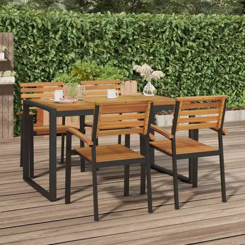 vidaXL Tavolo da giardino Legno naturale e nero