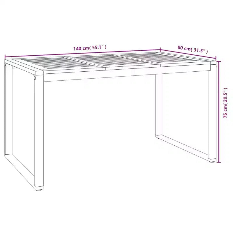 vidaXL Tavolo da giardino Legno naturale e nero