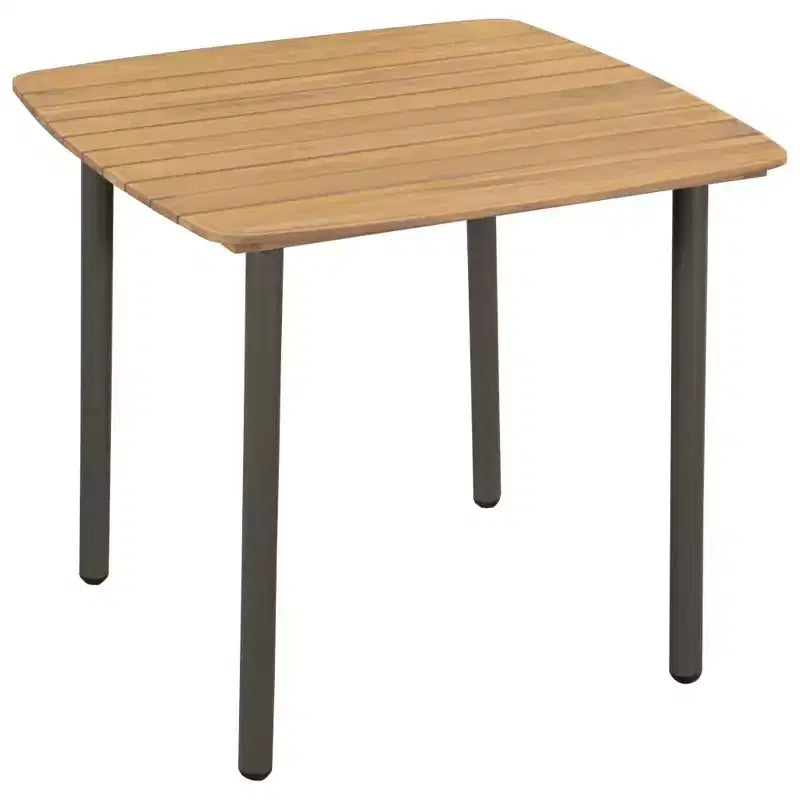 vidaXL Patio Table Garden Outdoor Dining Table Solid Acacia Wood and Steel