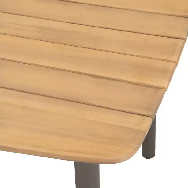 vidaXL Tavolo da Esterno da Giardino Tavolo da Pranzo in Solido Legno di Acacia e Acciaio