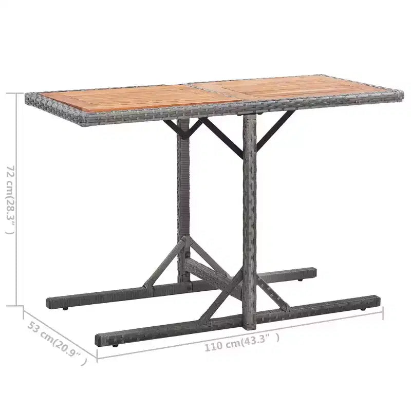 vidaXL Tavolo da Pranzo da Esterno in Rattan PE con Piano in Vetro