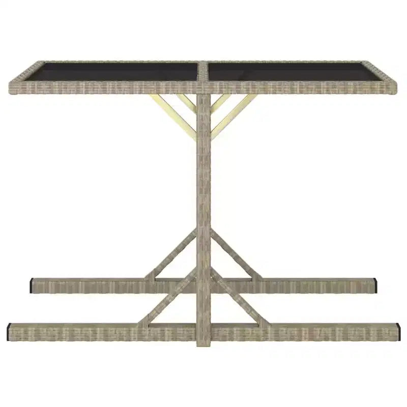 vidaXL Tavolo da Pranzo da Esterno in Rattan PE con Piano in Vetro