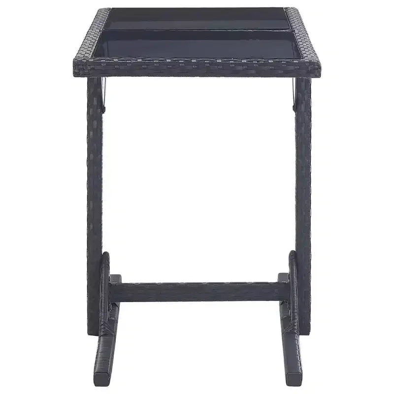 vidaXL Tavolo da Pranzo da Esterno in Rattan PE con Piano in Vetro