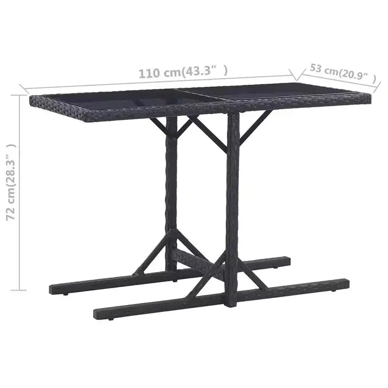 vidaXL Tavolo da Pranzo da Esterno in Rattan PE con Piano in Vetro