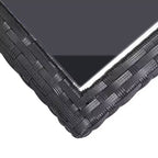 vidaXL Tavolo da Pranzo da Esterno in Rattan PE con Piano in Vetro