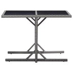 vidaXL Tavolo da Pranzo da Esterno in Rattan PE con Piano in Vetro