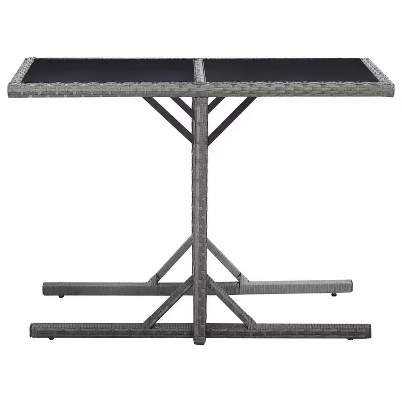 vidaXL Tavolo da Pranzo da Esterno in Rattan PE con Piano in Vetro