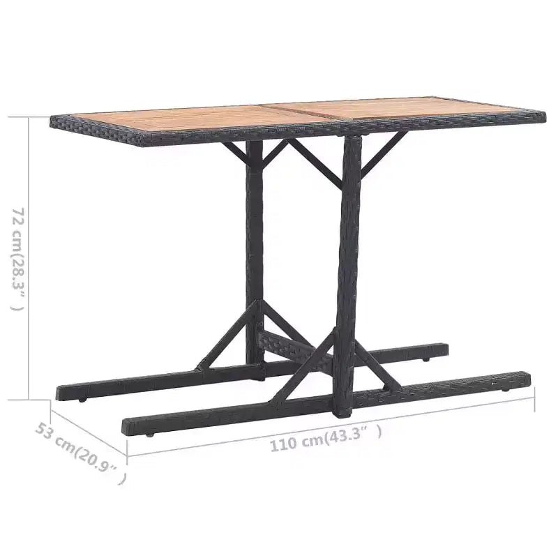 vidaXL Tavolo da Pranzo da Esterno in Rattan PE con Piano in Vetro