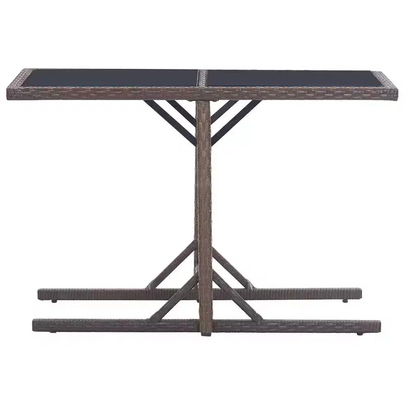 vidaXL Tavolo da Pranzo da Esterno in Rattan PE con Piano in Vetro