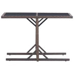 vidaXL Tavolo da Pranzo da Esterno in Rattan PE con Piano in Vetro