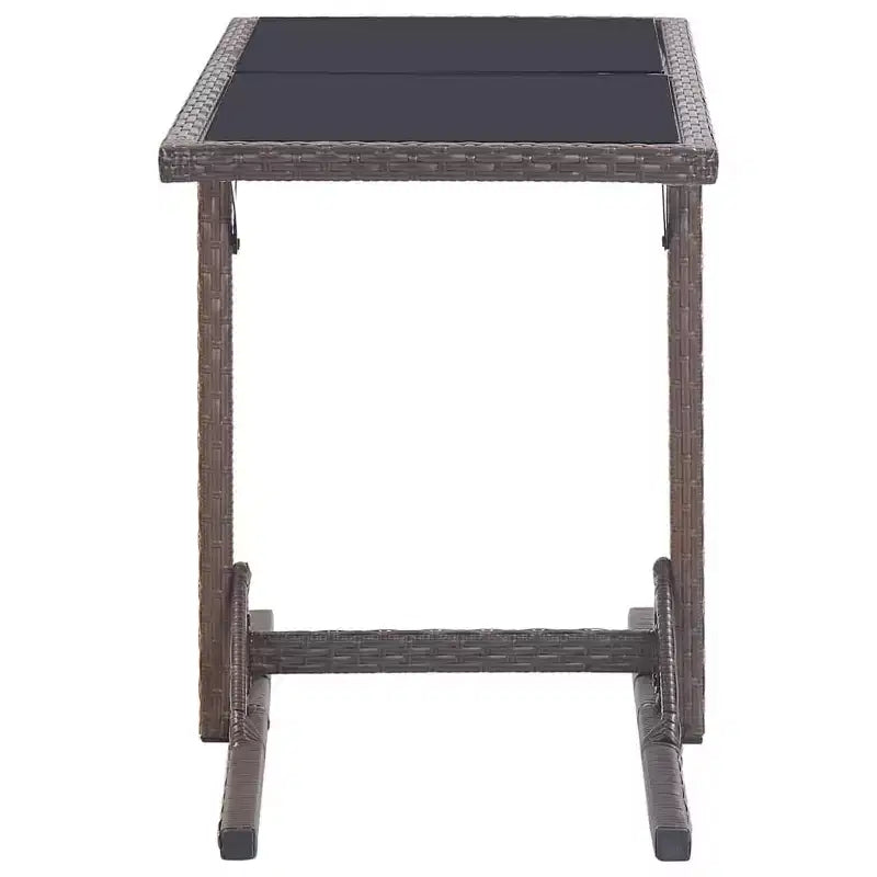 vidaXL Tavolo da Pranzo da Esterno in Rattan PE con Piano in Vetro