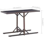 vidaXL Tavolo da Pranzo da Esterno in Rattan PE con Piano in Vetro