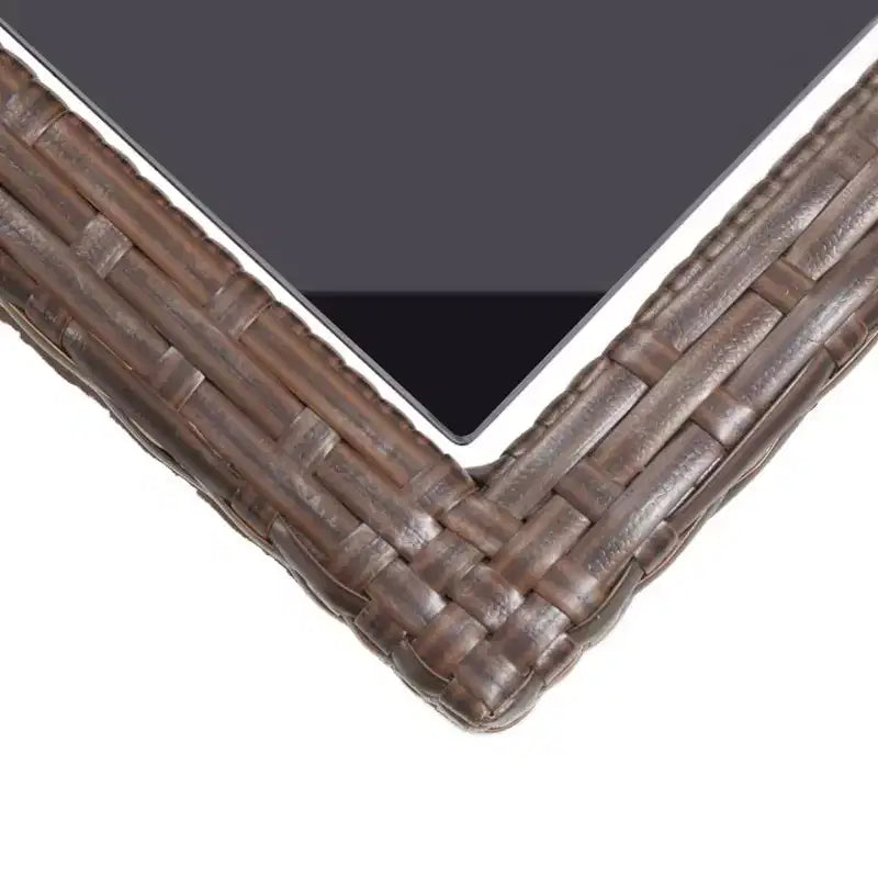 vidaXL Tavolo da Pranzo da Esterno in Rattan PE con Piano in Vetro