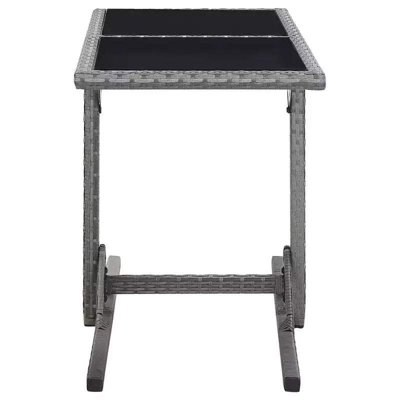 vidaXL Tavolo da Pranzo da Esterno in Rattan PE con Piano in Vetro