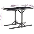vidaXL Tavolo da Pranzo da Esterno in Rattan PE con Piano in Vetro