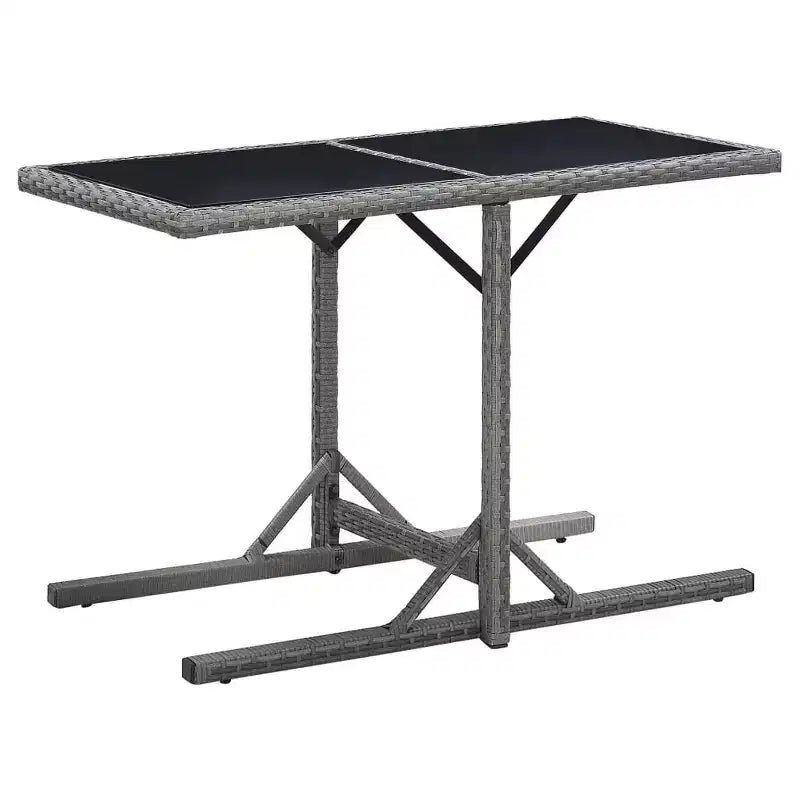 vidaXL Tavolo da Pranzo da Esterno in Rattan PE con Piano in Vetro