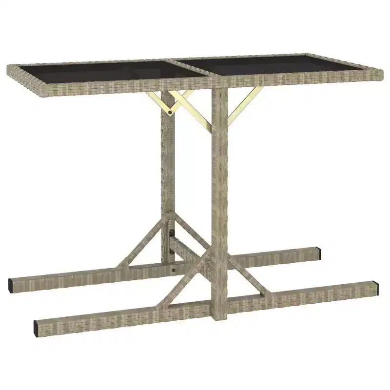 vidaXL Tavolo da Pranzo da Esterno in Rattan PE con Piano in Vetro
