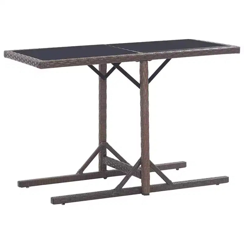 vidaXL Tavolo da Pranzo da Esterno in Rattan PE con Piano in Vetro