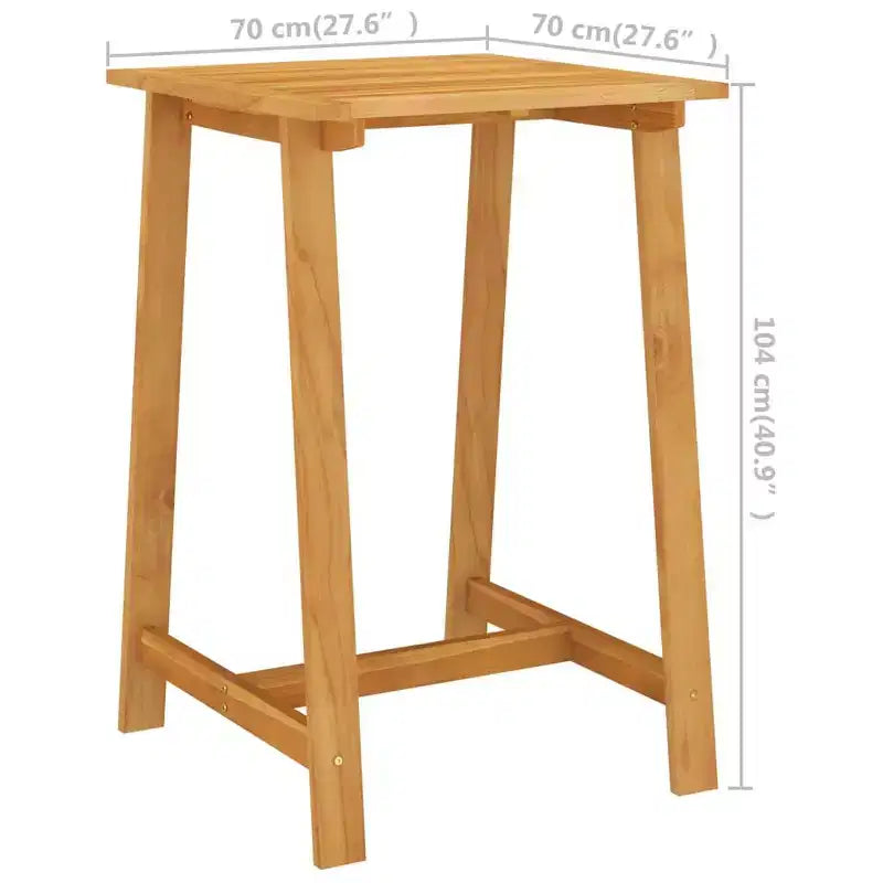 vidaXL Tavolo da Bar da Giardino Marrone Legno Massello di Acacia Naturale