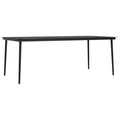 vidaXL Garden Dining Table Black Powder-coated steel, glass