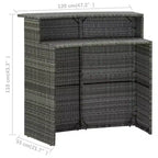 vidaXL Tavolo da Bar Nero Rattan PE Tavolo da Bar Standard Robusto