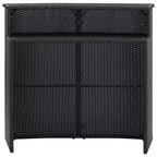 vidaXL Tavolo da Bar Nero Rattan PE Tavolo da Bar Standard Robusto