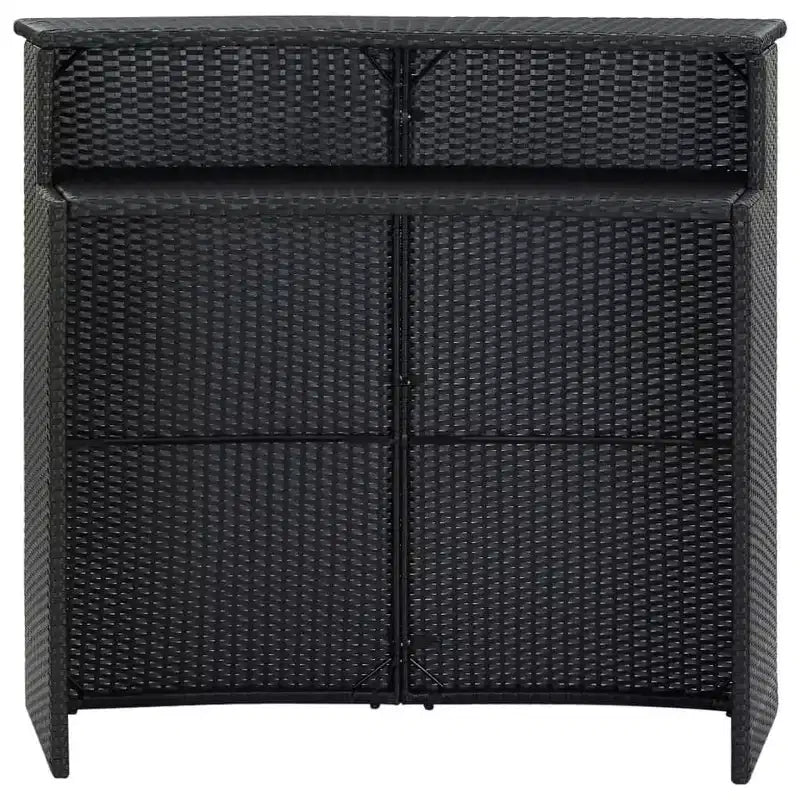 vidaXL Tavolo da Bar Nero Rattan PE Tavolo da Bar Standard Robusto